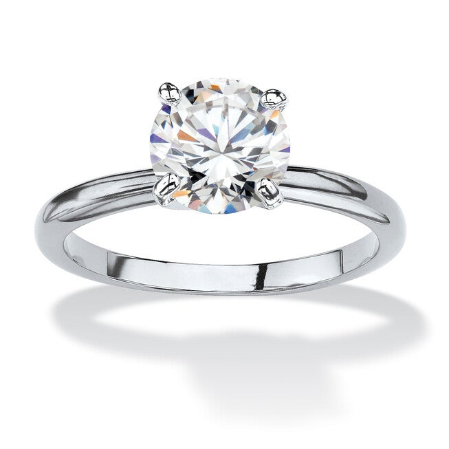 2.00 TCW Round Cubic Zirconia Solitaire Ring Platinum-Plated, WHITE, hi-res image number null