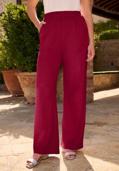 Plus Size Pull-On Wide Leg Soft Knit Pant
