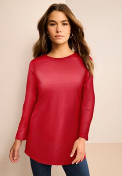 Plus Size Ultimate Cotton Crewneck Long Sleeve Tee