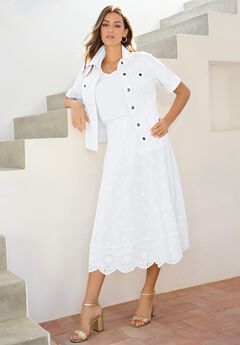 Eyelet Midi Skirt