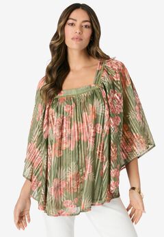 Square Neck Lurex Blouse