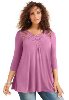 Lace Embellished Swing Ultra Femme Top