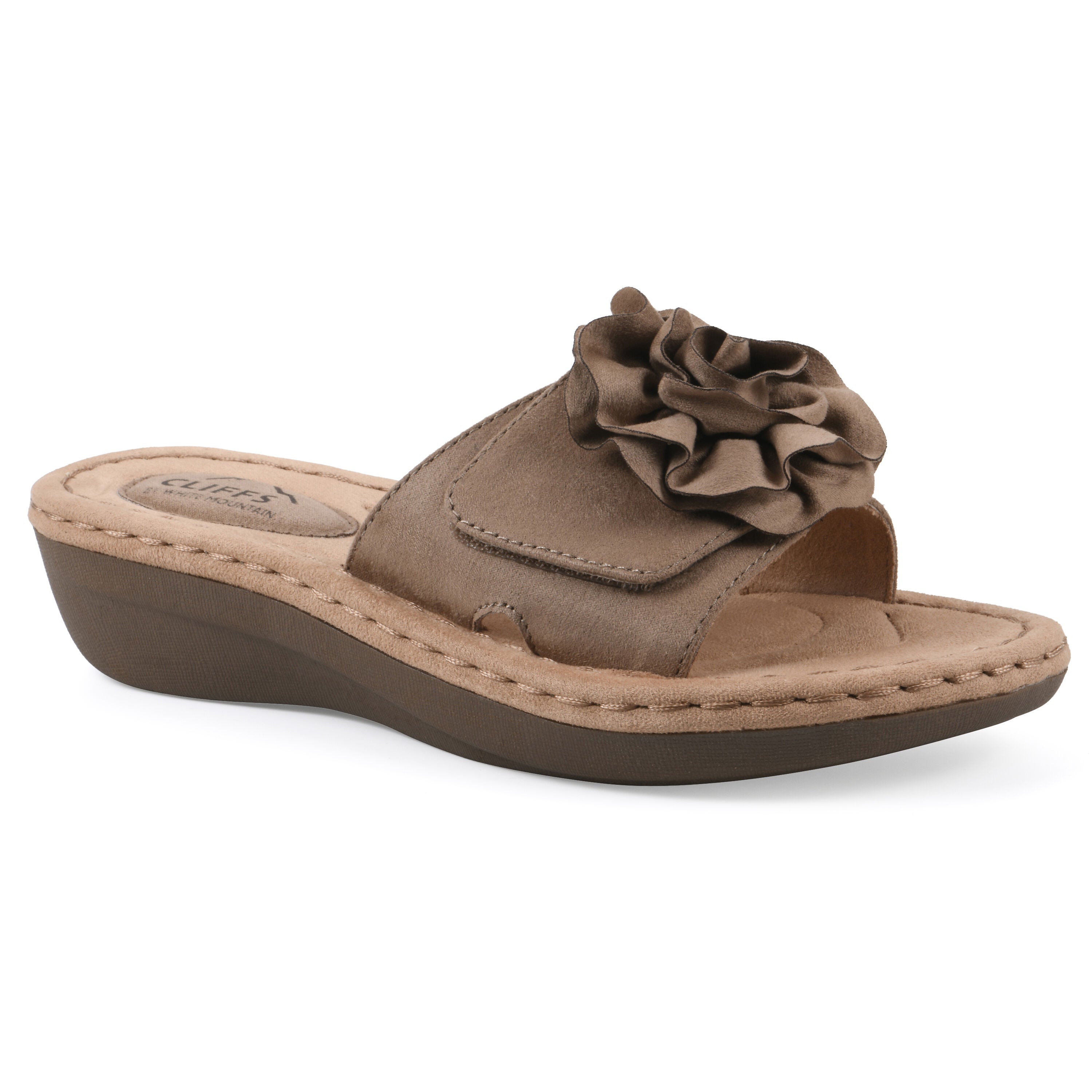Casmyn Floral Mini Wedge Sandal, MOCHA FABRIC, hi-res image number 0