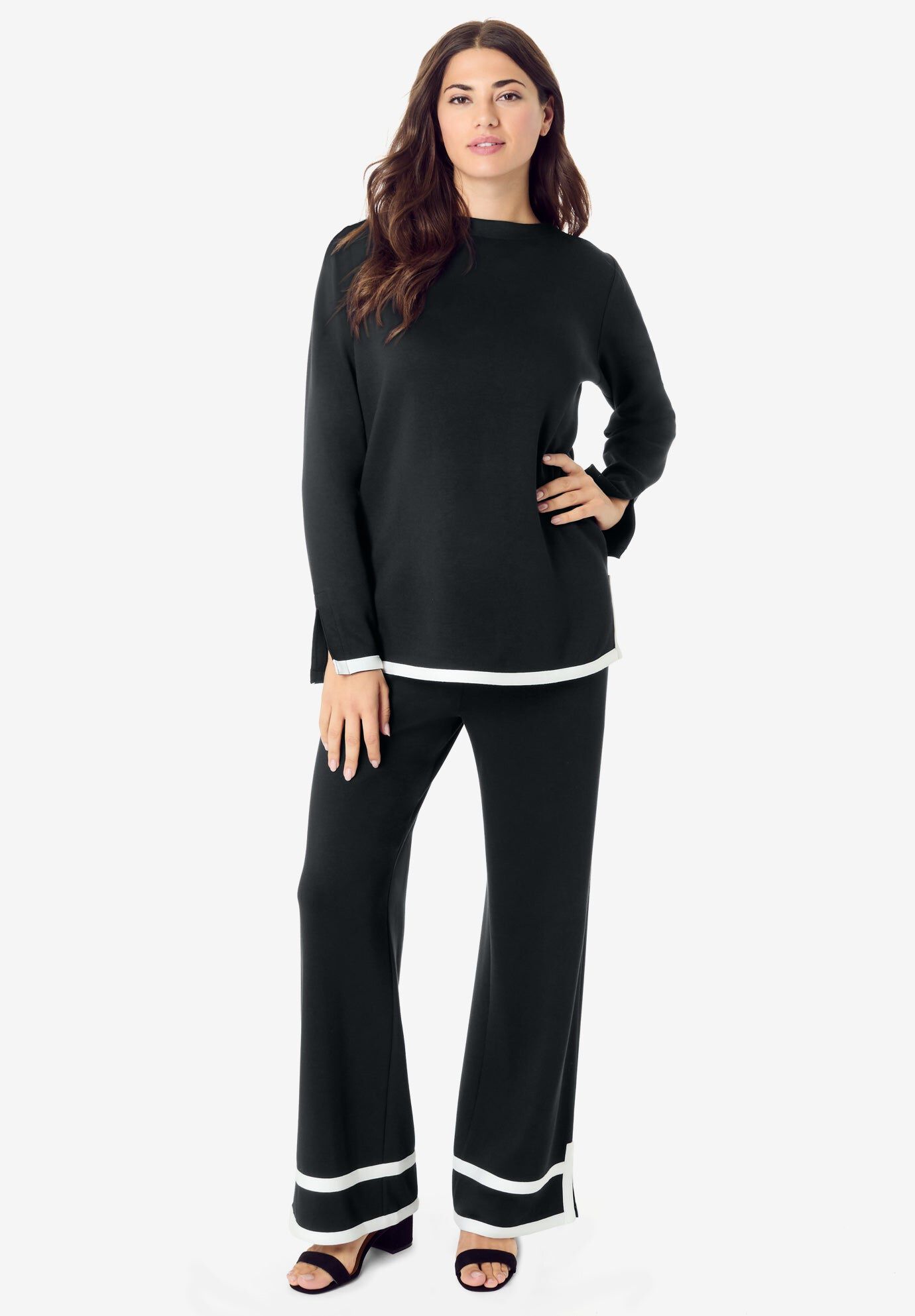 Colorblock Lounge Set, BLACK WHITE, hi-res image number 0