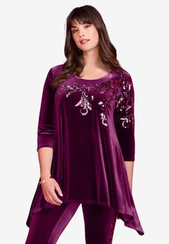 Velour Hanky Hem Tunic