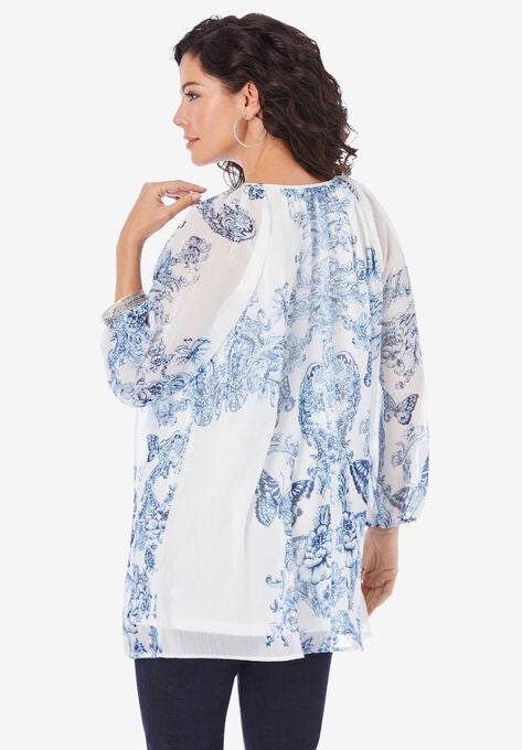 Embellished Print Top, , on-hover image number null