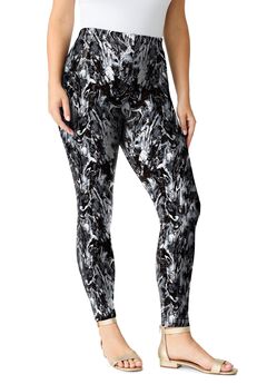Plus Size Black Cotton Leggings