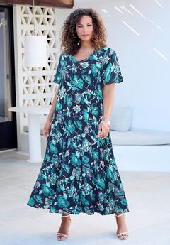 Flutter Sleeve Crinkle Dress