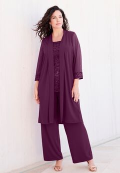 Ultrasmooth® Sequin Duster Pant Set