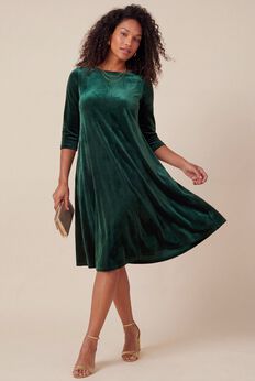 Velour Swing Drape Dress