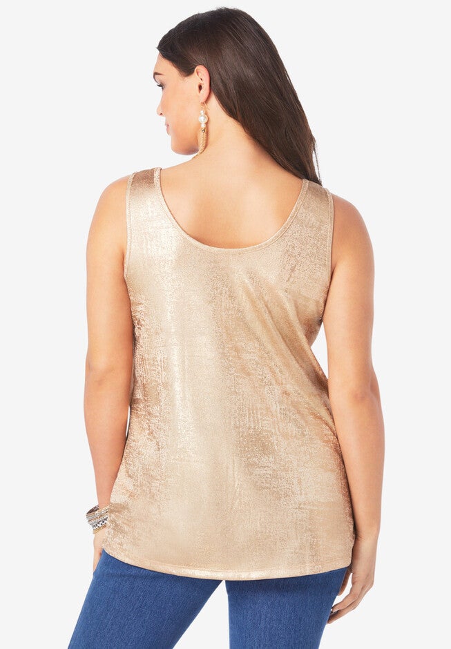 Scoopneck Metallic Tank Top, , on-hover image number 1