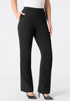 Plus Size Ponte Bootcut Pant with Pockets and Pull on elastic waist