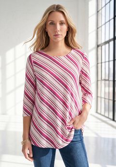 Plus Size Ultimate Three Quarter Sleeve Swing Tee