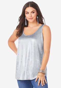 Scoopneck Metallic Tank Top