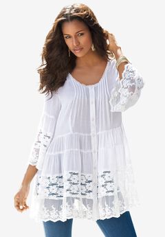 Lace Illusion Blouse