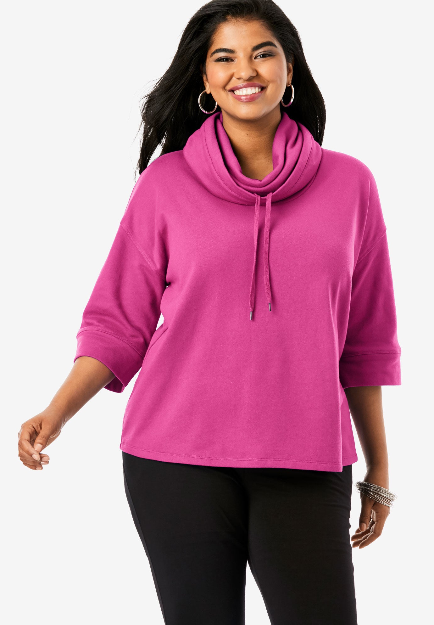 plus size cowl neck sweatshirt