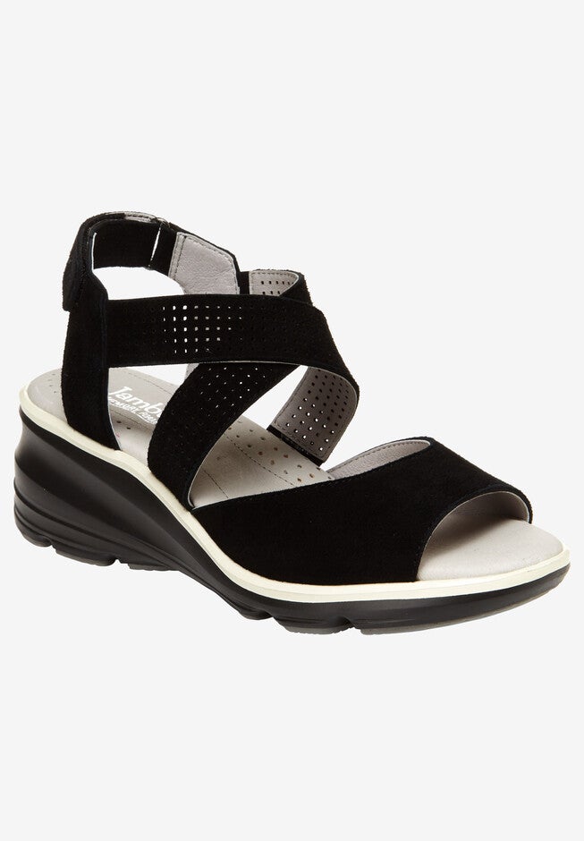 Lilly Wedge Sandal by Jambu®, BLACK, hi-res image number null
