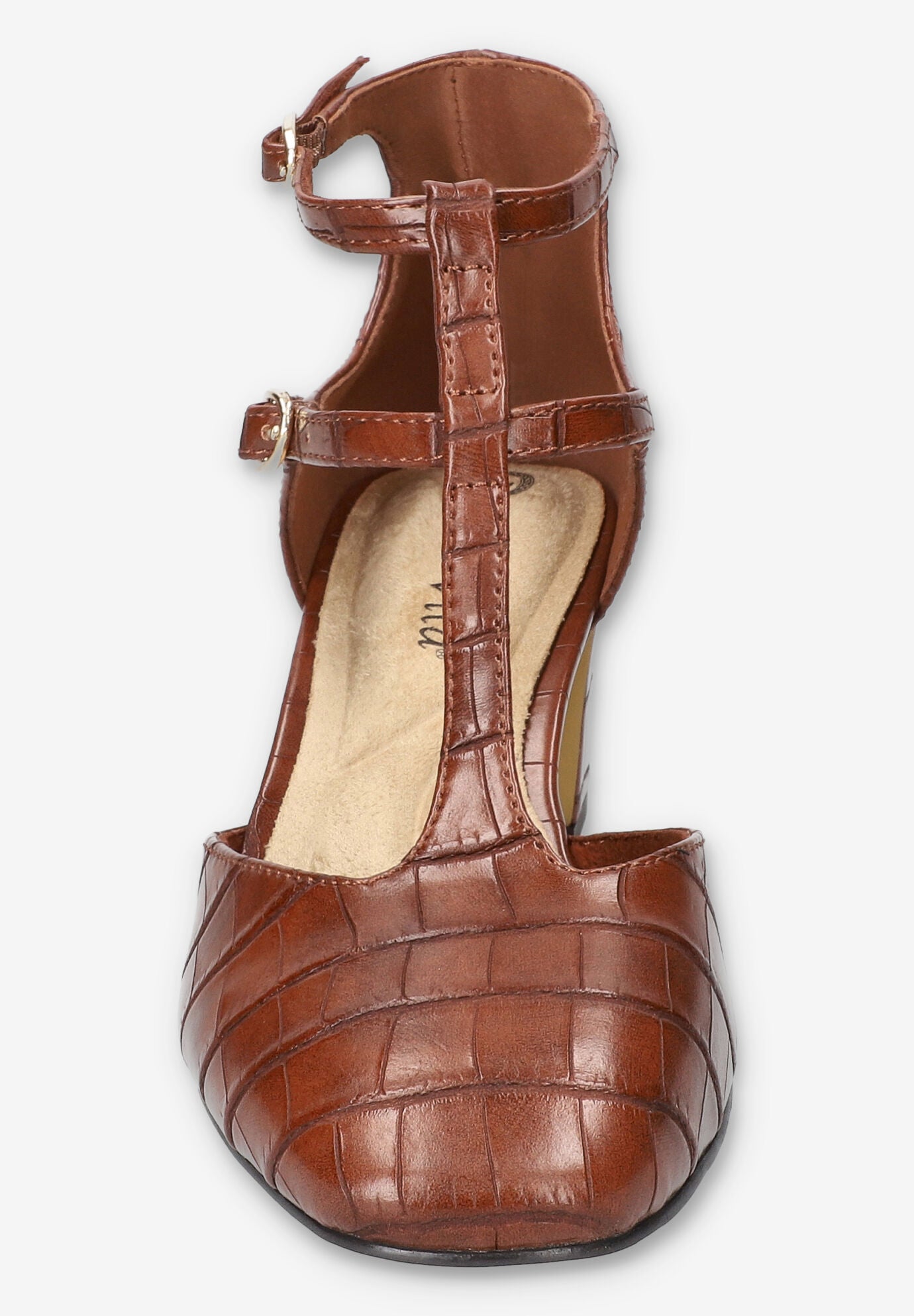 Harpswell Block Heel Pump, TAN CROCO, alternate image number 3