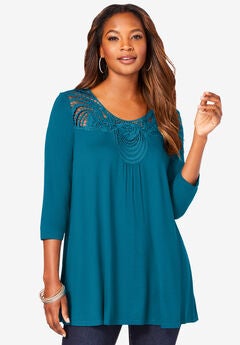 Lace Embellished Swing Ultra Femme Top