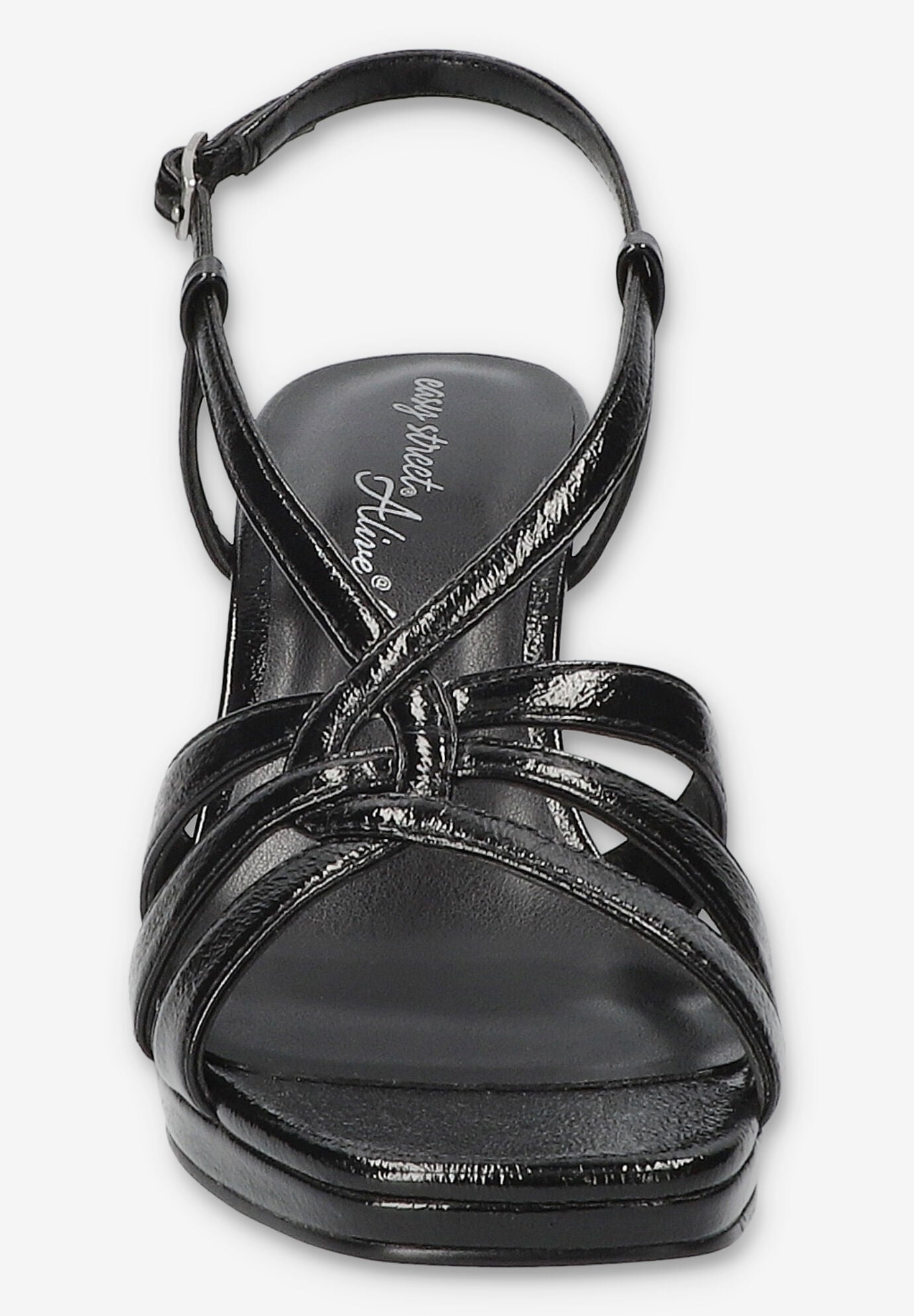 Valorie Sqaure Toe Platform Sandal, BLACK CRINKLED, alternate image number 3