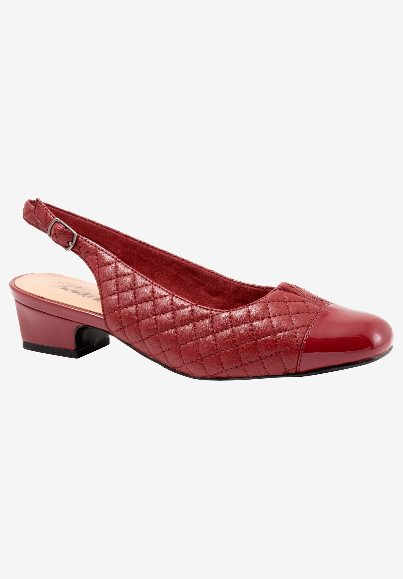 Dea Slingbacks by Trotters®, DARK RED QUILTED, hi-res image number 0