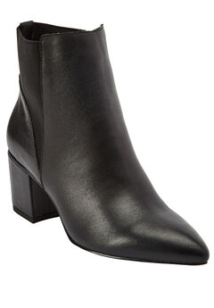 leather booties wide width