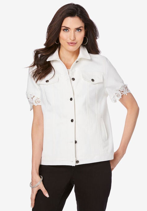 Short-Sleeve Denim Jacket, , alternate image number null
