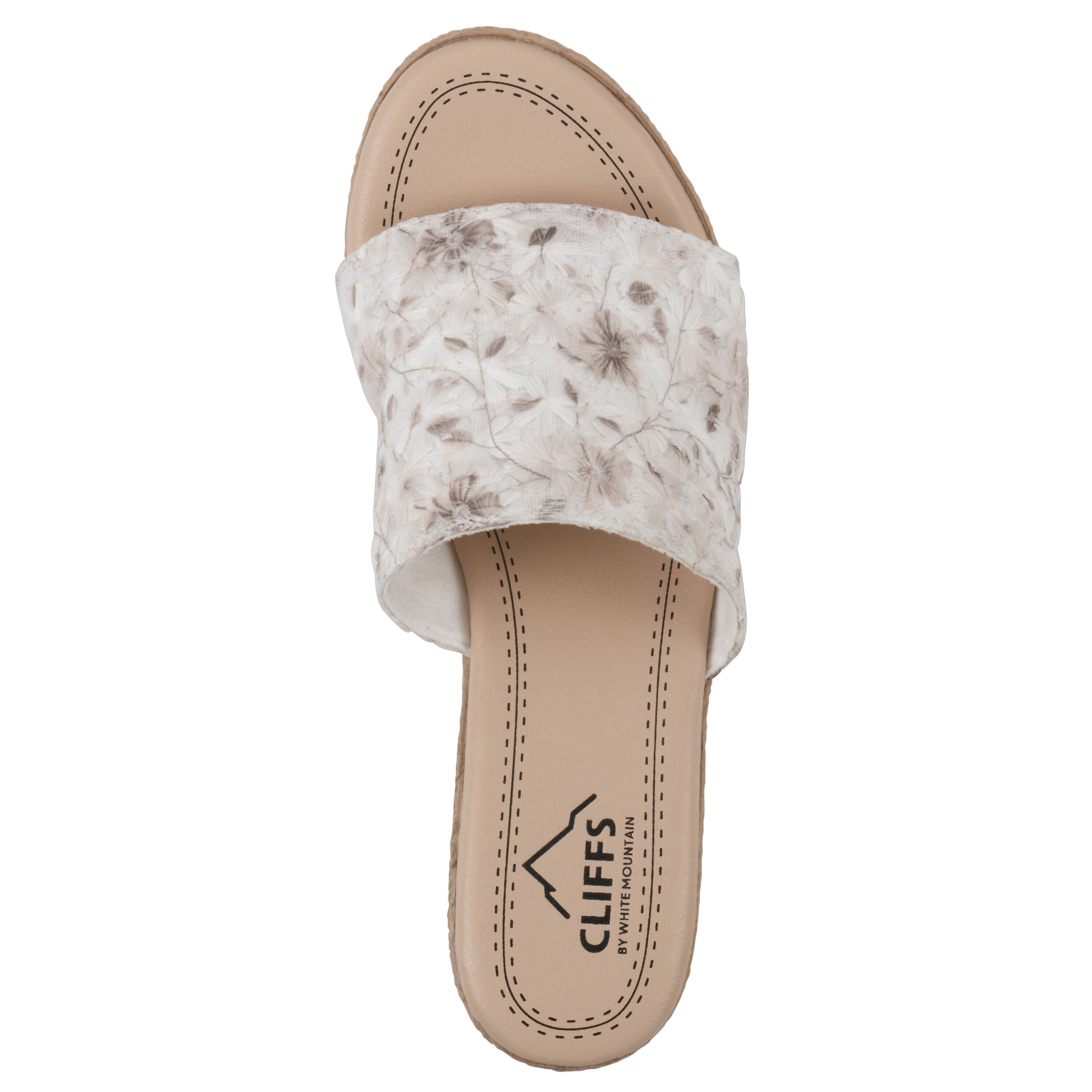 Biancia Wedge Sandal, WHITE FLORAL FABRIC, alternate image number 4