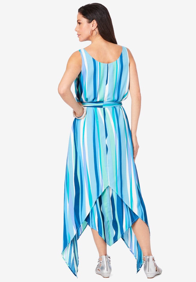 Striped High-Low Dress, , on-hover image number 1
