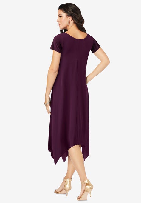 Ultrasmooth® Fabric Handkerchief-Hem Maxi Dress, , on-hover image number null