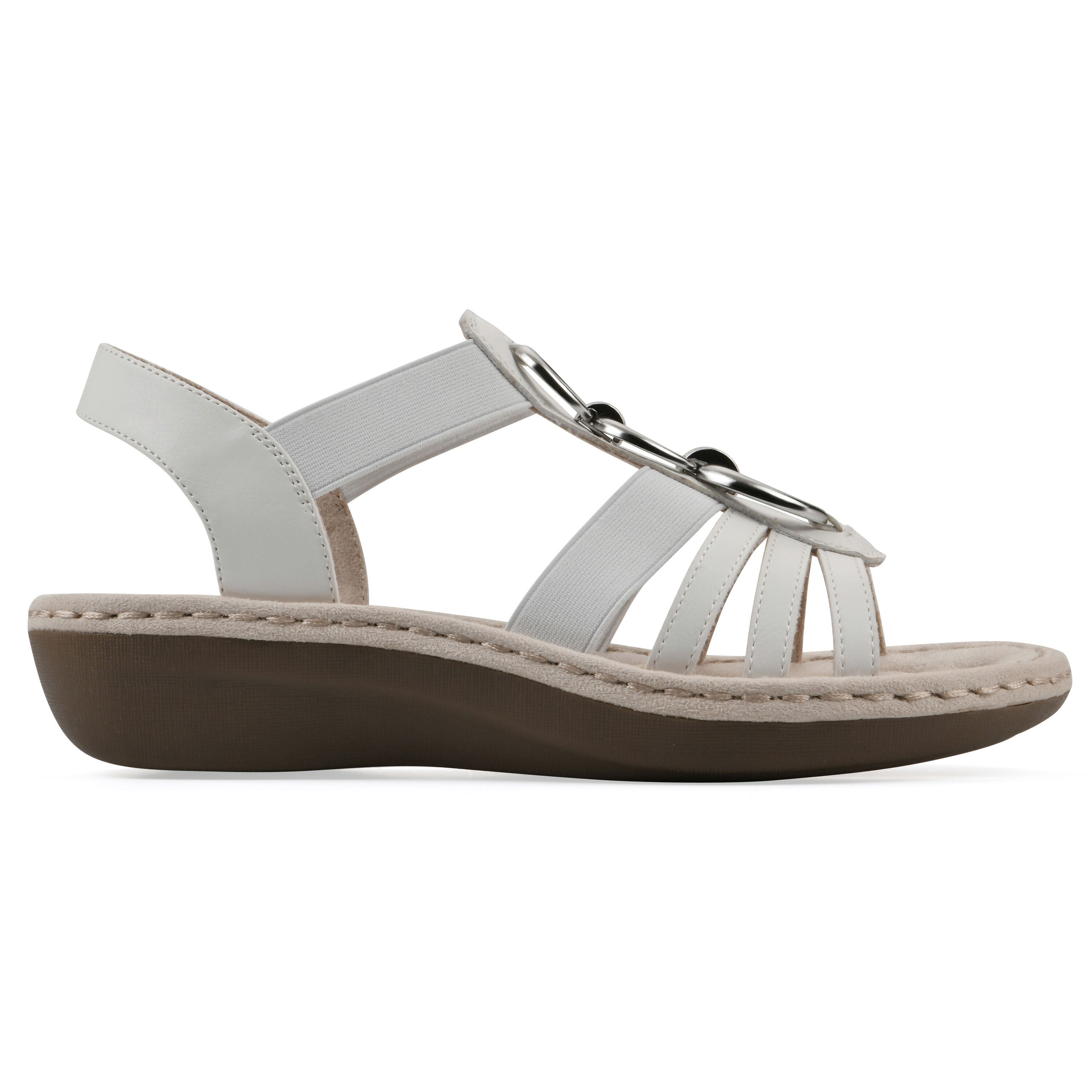 Caselyn Wedge Sandal, WHITE NUBUCK, alternate image number 2