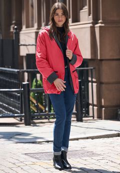 Hooded Nylon Jacket with Fleece Lining
