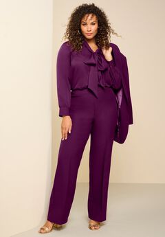 Plus Size High Waist Wide Leg Pants