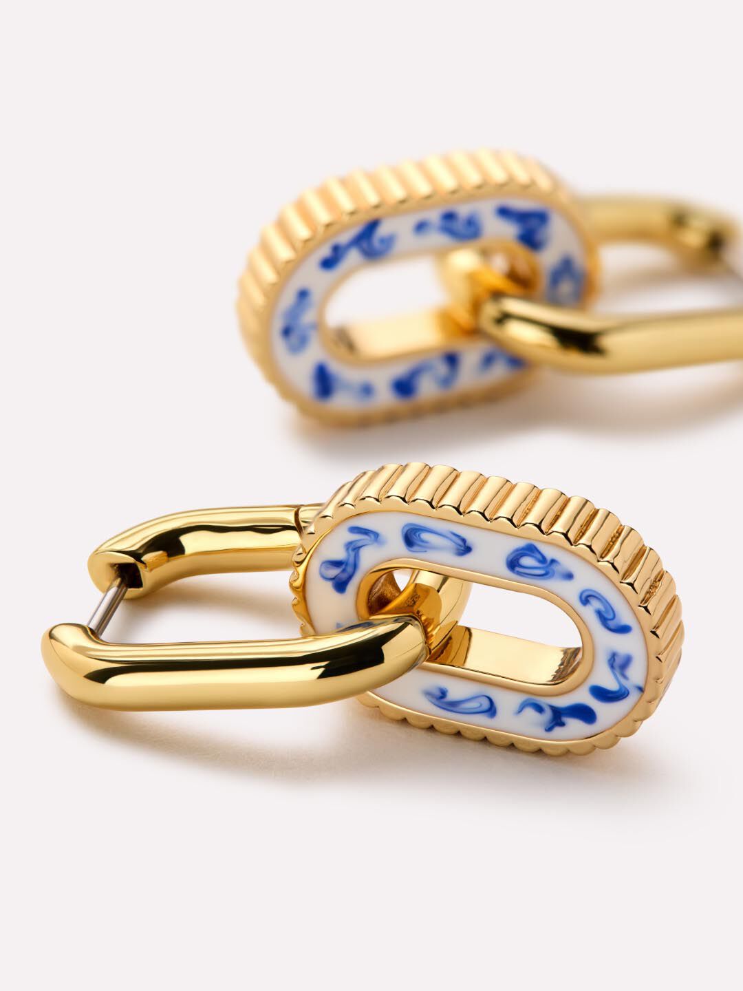 Ash Double Hoop Earrings, MARBLE BLUE, alternate image number 6