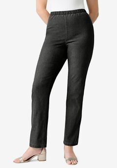 Plus Size Straight Leg Black Jeans