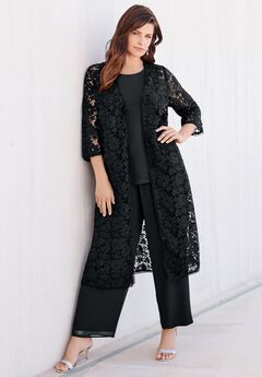 Lace Duster Pant Set