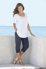 V-Neck Pintuck Tee, , alternate image number null