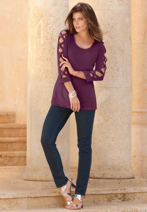 Lattice-Sleeve Ultimate Tee, , alternate image number null