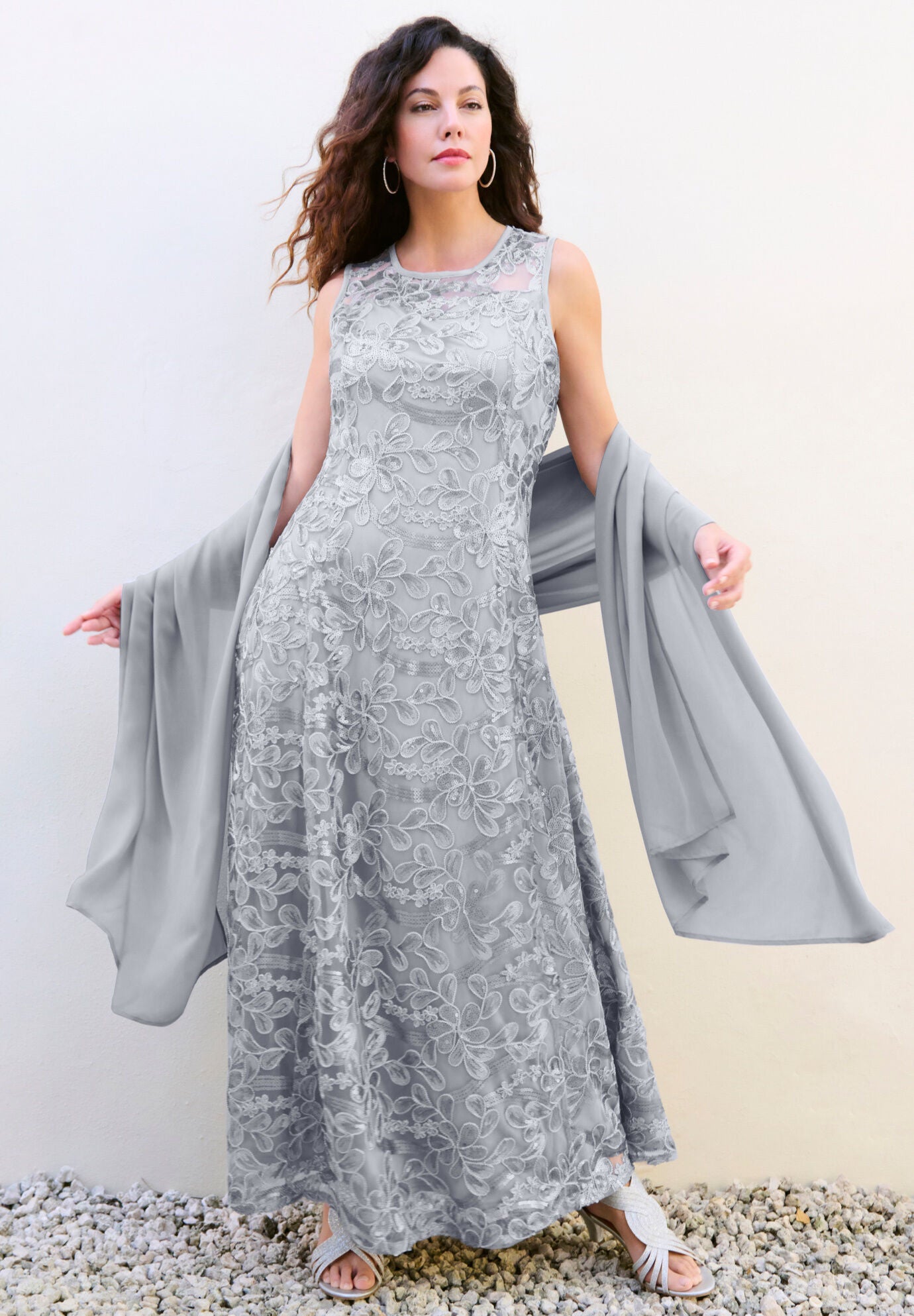 Gown with shawl new arrivals