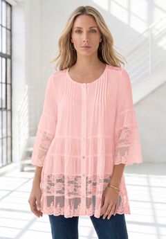 Lace Illusion Blouse