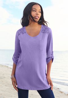 Textured Lace Trimmed Tunic
