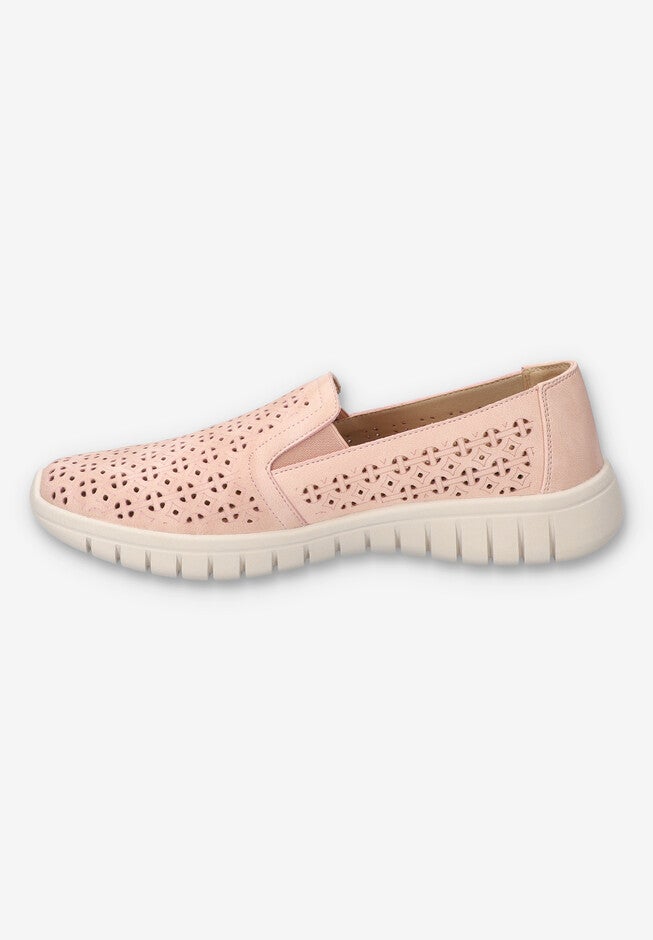 Mosaic Slip-Resistant Sneaker, BLUSH, alternate image number 4