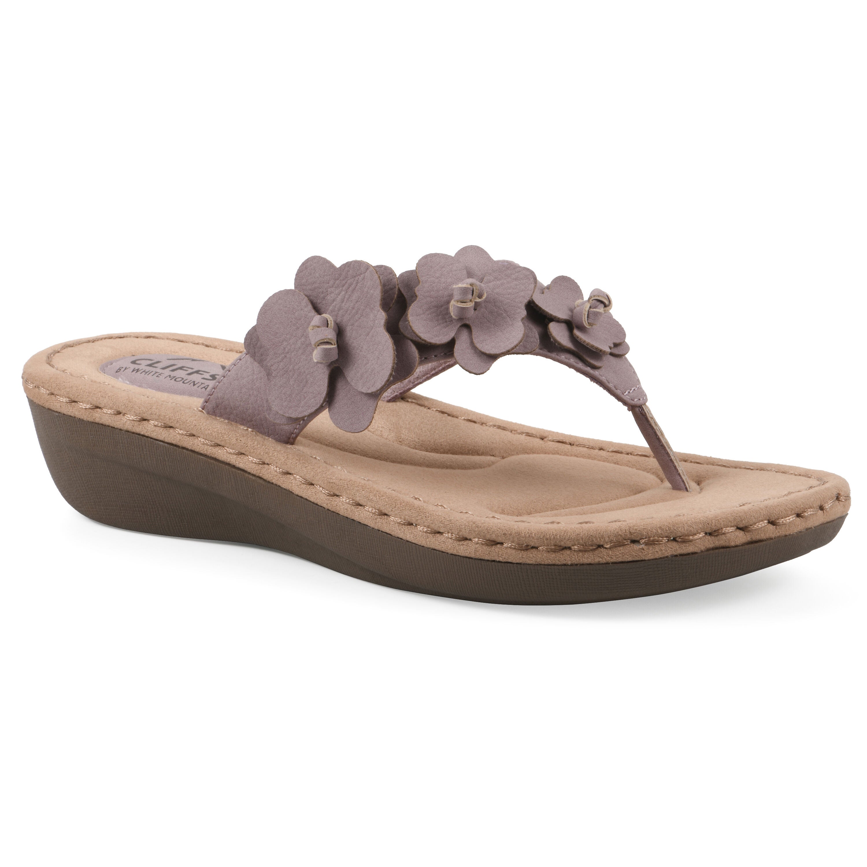 Cassilia Floral Mini Wedge Sandal, LAVENDER NUBUCK, hi-res image number 0