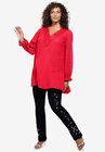 Lace & Georgette Swing Tunic, VIVID RED, hi-res image number 0