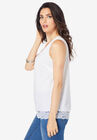 Lace Trim Satin Tank, , alternate image number null