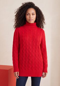 Plus Size Cozy Cable Turtleneck Sweater