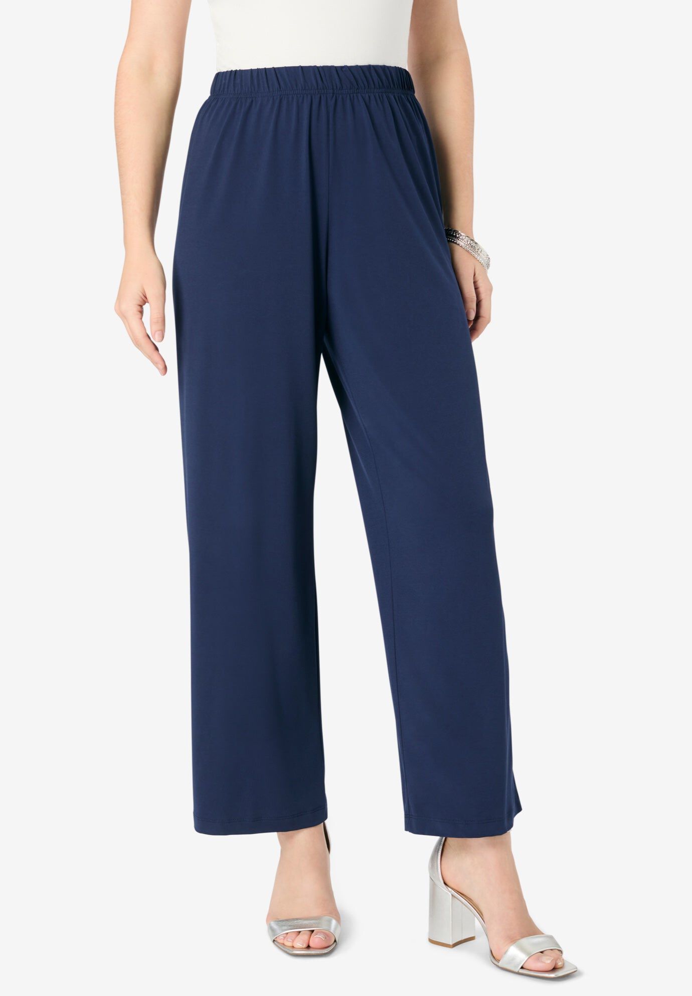 Ultrasmooth&reg; Fabric Cropped Pant, NAVY, hi-res image number 0