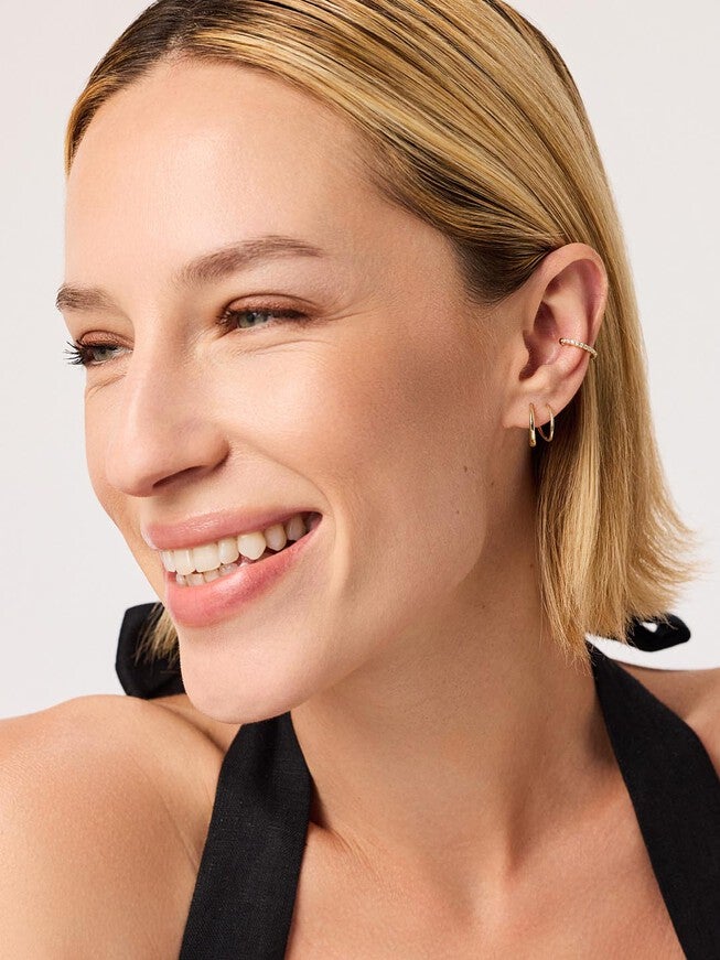 Harley Double Hoop Earrings, GOLD, alternate image number 1