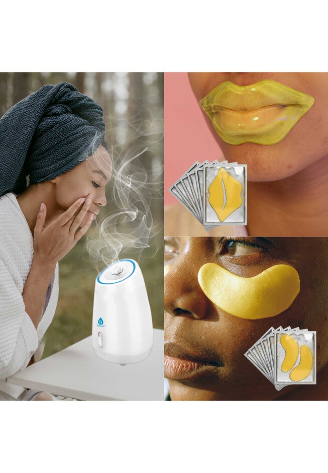 Deluxe Facial Steamer With 6 Soothing Eye Masks & 6 Nourishing Lip Masks, , on-hover image number 1