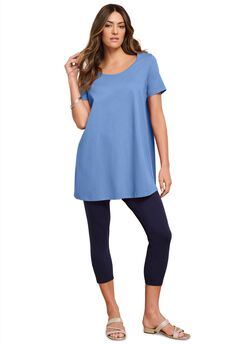 Plus Size Cotton Ultimate Scoopneck Swing Tunic